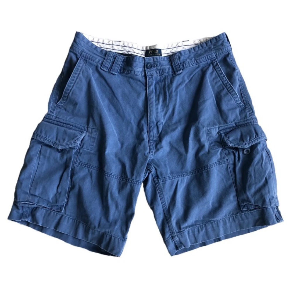 Ralph Lauren Blue Men’s Cargo Shorts Classic Polo Chino Heavy Duty Sz 36 Pockets